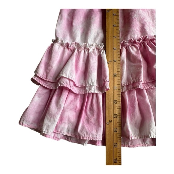 GENERATION LOVE - Size S- Women's Pink Athena Tie Dye Cotton Tiered Mini Skirt - Picture 9 of 12